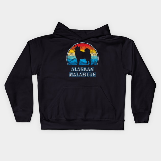 Alaskan Malamute Vintage Design Dog Kids Hoodie by millersye